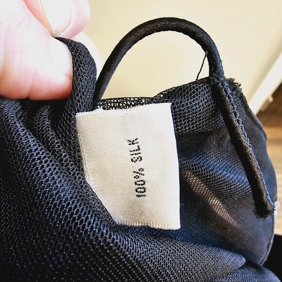 Chetta B Sherrie Bloom Peter Noviello 100% Silk Black Dress- Women's Medium - Picture 5 of 5